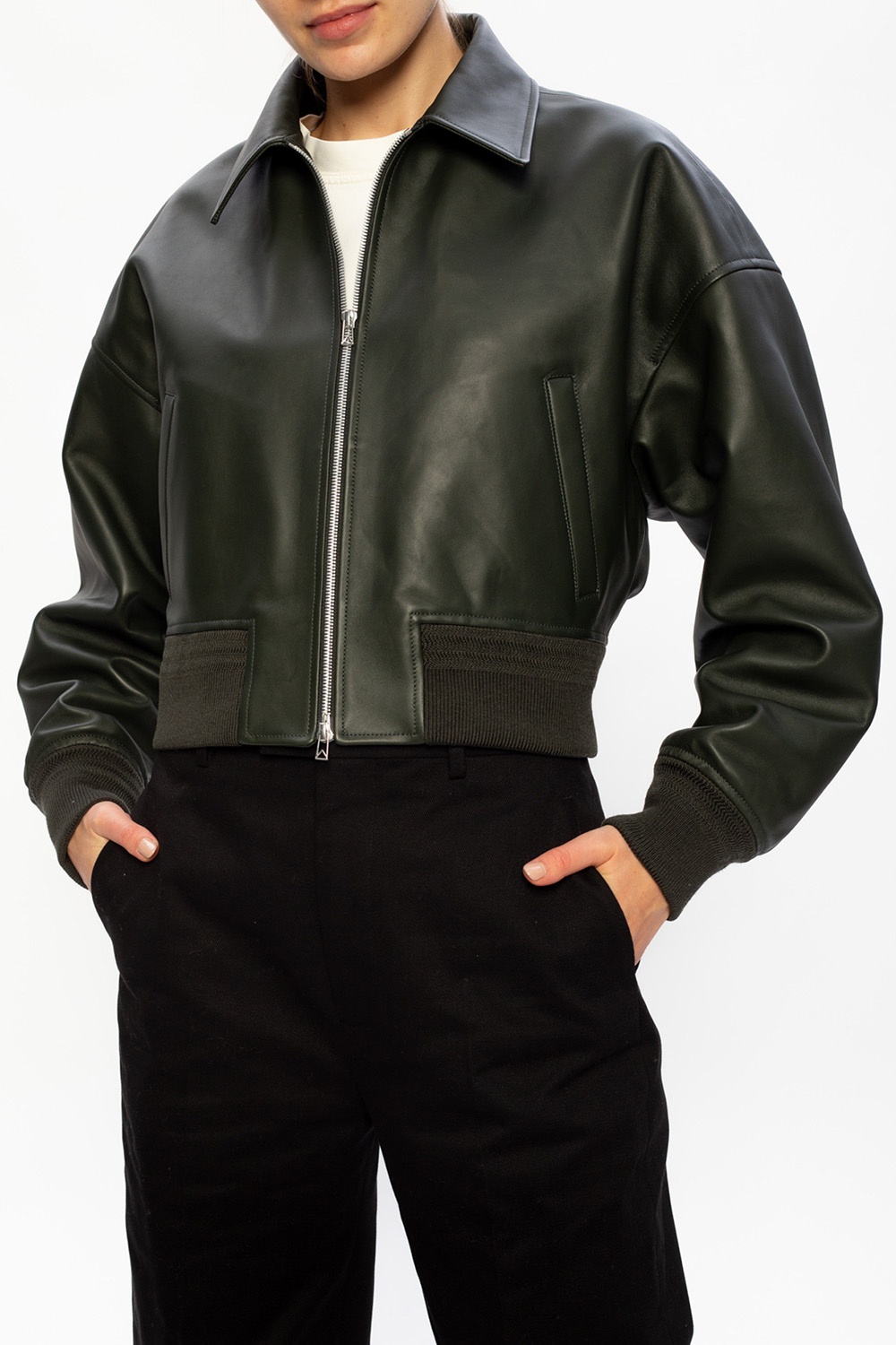 Bottega veneta leather on sale jacket